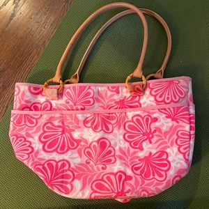 Pink Lilly Pulitzer tote with detachable wristlet